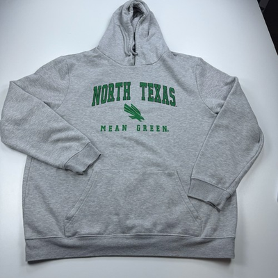 #ad North Texas Mean Green Hooded Sweatshirt Mens 2XL XXL Gray Hoodie Pullover NCAA $24.99