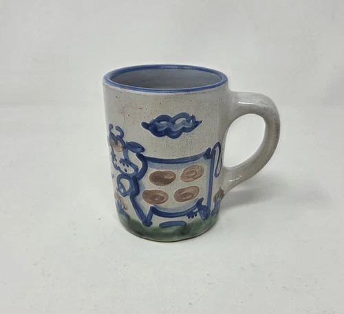M. A. Hadley Cow Coffee Cup Mug "The End" Signed Hand Paint Art Pottery 