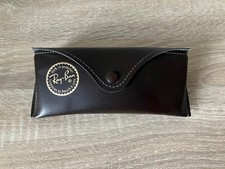 Vintage Ray-Ban Bausch Lomb Sunglasses Case Dark Brown Leather Semi-Hard