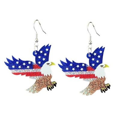 Colorful Layered Independence Day Star Leather Earrings Shining American style8