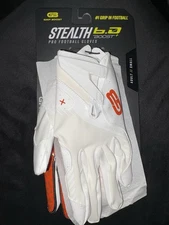 Grip Boost Peace Stealth 6.0 Boost Plus Football Gloves White/Orange Adult Small