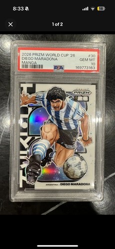 2026 Panini Prizm World Cup Diego Maradona Manga SSP #30 Argentina PSA 10