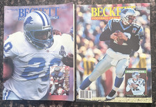 2 Beckett Football Price Guides - Barry Sanders 12/1993 & Kerry Collins 5/'96 a