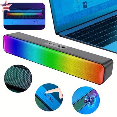 RGB Wireless Speaker Bluetooth-Compatible 3D Stereo Sound Bar High Volume for PC