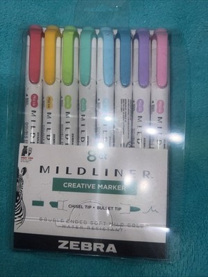 Zebra Mildliner Double Ended Water Resistant Creative Markers - 8 Count