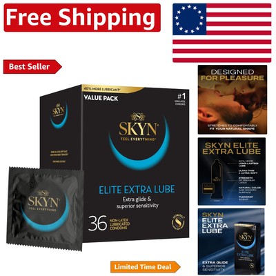 Elite Ultra-Thin Extra Lubricated Condoms Pack of 36 for Exceptional Pleasure