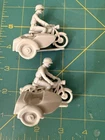Vintage Marx Battleground Light Gray German Army Motorcycle x2