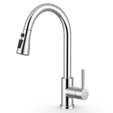 WEWE Kitchen Faucets with Pull Down Sprayer, Stainless Steel Single Handle 1 ...