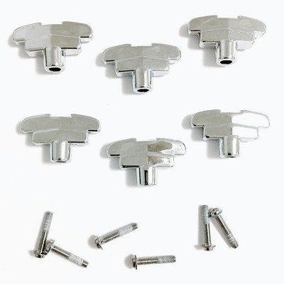 NEW (6) Rotomatic Buttons For Grover Tuners Imperial Keys Style - CHROME