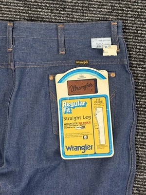 Vintage Wrangler Jeans Men 40x30 Blue No Fault Denim Deadstock USA