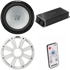 Kicker Marine KPX500.1 Powersports Amp  12" Free Air 4 Ohm  White Grill  S...