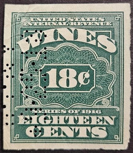 US Stamp Collection - Revenue - Cordial & Wine - Scott # RE40 - Used