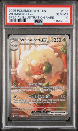 PSA 10 WHIMSICOTT EX 165/086 SPECIAL ILLUSTRATION RARE WHITE FLARE POKEMON 🍃