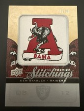 2008 Upper Deck Premier Stitchings Kenny Stabler Alabama Patch Bama Silver /30