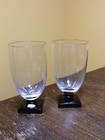 Two George Sakier Fostoria 4 1/8" Juice Glasses Square Black Footed 4020 — photo 2