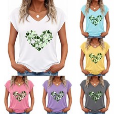 Women 100 Cotton Crew Neck Tee Basic Short Sleeve T-Shirt Top USA SELLER 3