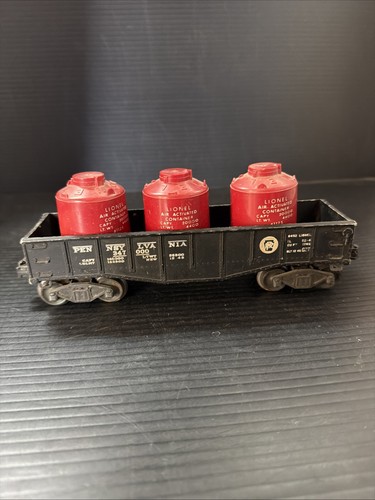 Góndola negra Lionel calibre O nº 6452 Pennsylvania PRR 347000 y 3 botes rojos | Zustand: Used