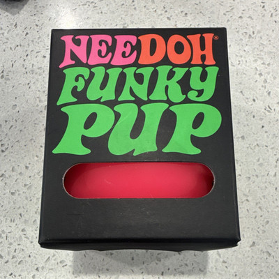 Schylling NeeDoh Funky Pup Red Tactile Squeeze Toy, Ages 3+, MPN 25363HY
