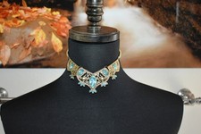 Disney Store Princess Jasmine Magic Lamp faux Lucite Gold Metal choker Necklace