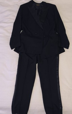 Vintage Cyril Castle Savile Row Bespoke DB Peak Lappel Tuxedo Suit   James Bond