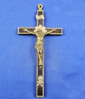 Vintage Nun's Pectoral Cross Crucifix Pendant Metal & Wood 5 x 2½ inches
