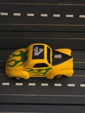 VTG Aurora T Jet WILLYS GASSER Slot Car Xlerators RUNS YELLOW GREEN FLAMES 