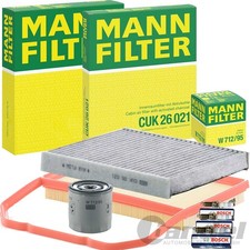 MANN FILTER INSPEKTIONSPAKET+ZÜNDKERZEN passend für VW POLO 6 AW1 65+75 PS