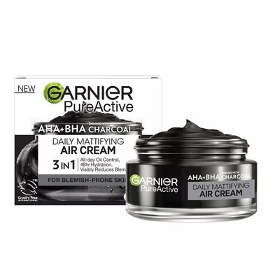 3600542572859 Garnier Pure Active lekki krem matujący AHA + BHA + Węgiel 50ml (P
