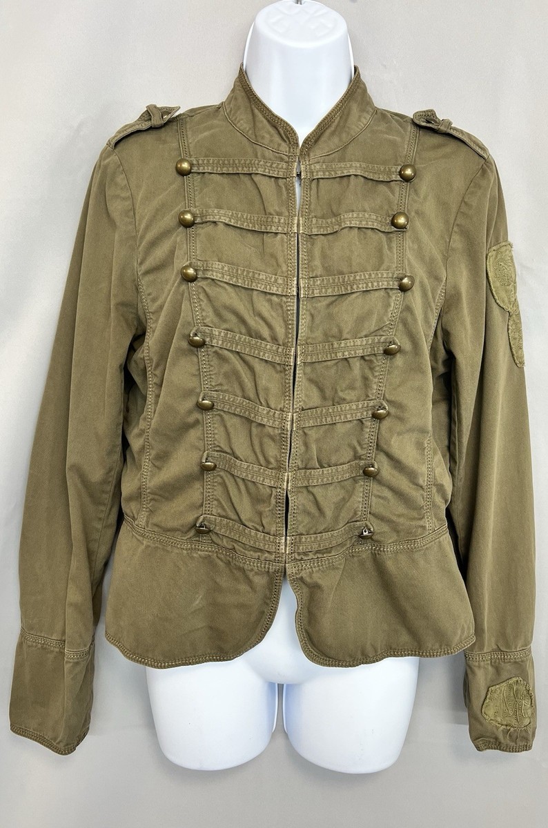 Vintage Marc Aurel Military Cadet Olive Green Jacket Sz 40 Y2K | eBay
