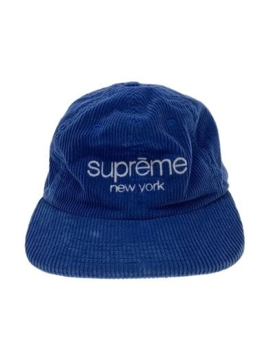 Casquette Supreme Classic Logo 6 panneaux velours côtelé bleu sans homme AEq08