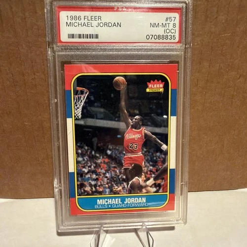 1986-87 Fleer - Michael Jordan #57 (RC) PSA 8(OC)