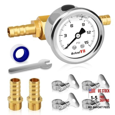 #ad 0 15Psi Fuel Pressure Test Kit1 0 15PSI White T Fitting Mount 11PCS Kit $29.41
