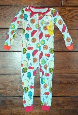 Lamaze Organic Toddler Girls L/S Pajama One Piece Multicolor Fruit Size 3T - NWT