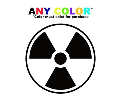Nuclear Symbol Decal Radioactive Warning Symbol Sticker for Laptop, Water Bottle