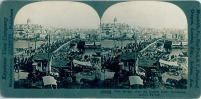 Stereo Foto Konstantinopel Istanbul Türkei, Galata Bridge, Golden... - 10770045