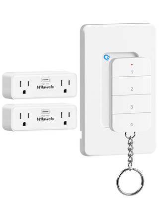 Remote Control Outlet with 4 Independent Control Sockets,  Wireless Light Switch