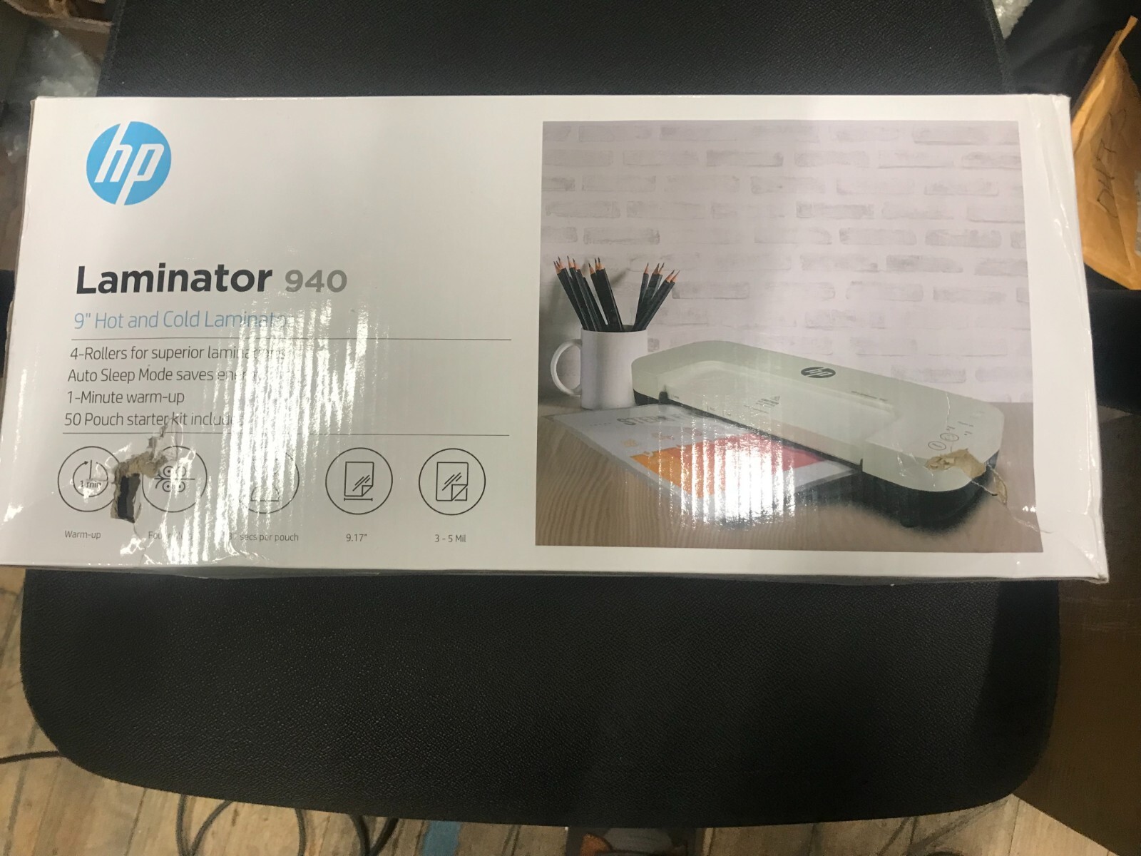 HP 940 9" Laminator Wide Throat 4 Rollers with Starter Kit eBay