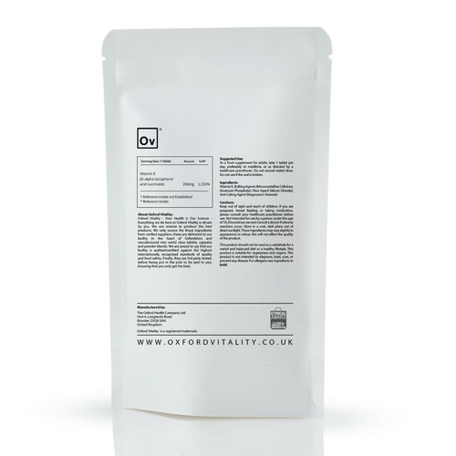 Tabletas de vitamina E 400 UI | Prevención del daño oxidativo | Oxford Vitality - Imagen 2 de 4