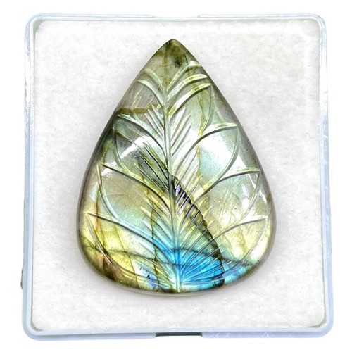 Ciondolo Labradorite Naturale Intagliato Naturale 48x37 mm Labradorite Taglia Gemma - Foto 21 di 21
