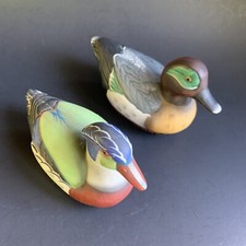 Vintage Jasco Ceramic Duck Lint Remover Brush Green Winged Teal and Wood Duck
