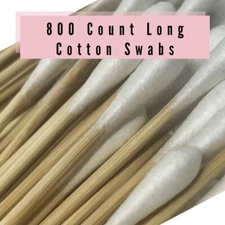 800 Ct Cotton Swab Applicator Q-tip Swabs 5.5in Extra Long Wood Handle Cleaning