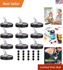 Versatile 10-Pack Mason Jar Spout Dispenser Caps - Ideal for All Liquids