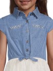 Sweet Butterfly Girls Denim And Lace Tulle Tie Front Dress Size 6X NWT — photo 3