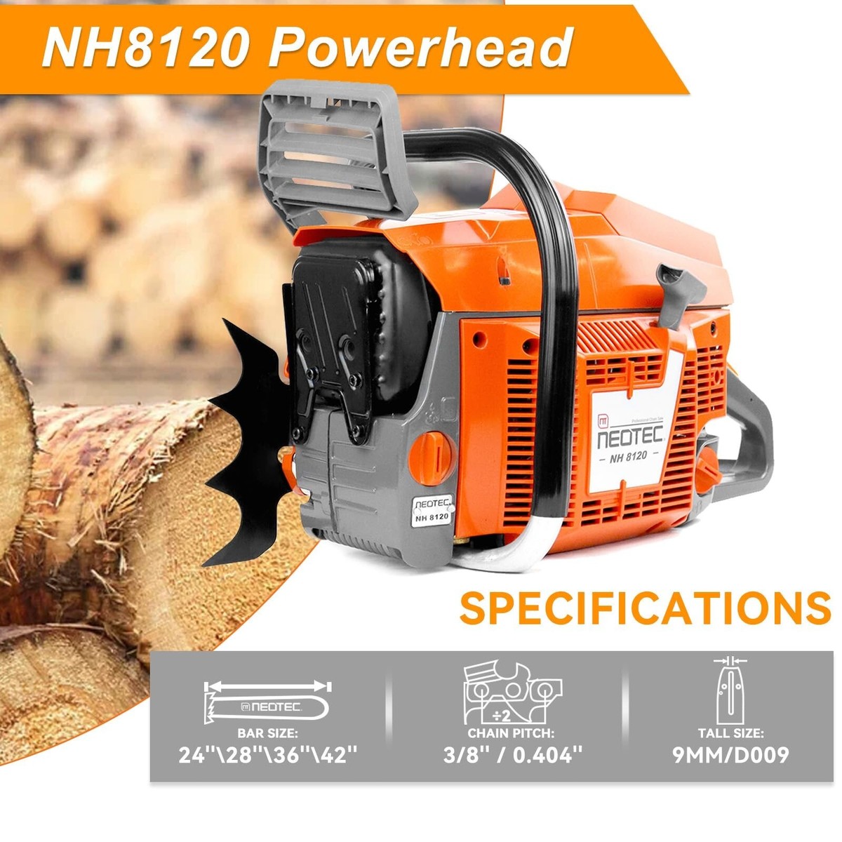 120cc Chainsaw Gas Power with 36'' Bar Chain Compatible with