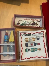 Cocktail gift set - wine markers, cocktail squares and cheese knives - NEW