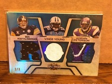 Adrian Peterson Roethlisberger Young 2008 Topps Triple Threads Jersey Patch #2/3