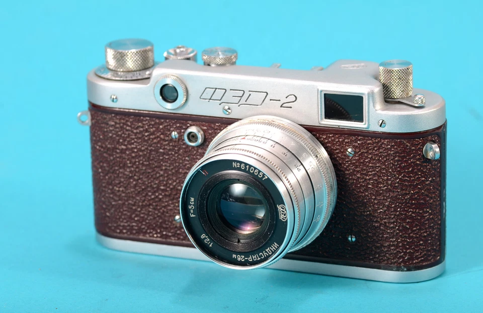 RARE Dark RED, Early type FED 2 Serviced CLA LEICA Film Camera Industar-26 Lens - Image 3 of 4