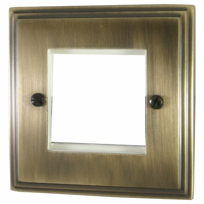 G&H VAB162 Victorian Plate Antique Brass 1 Gang 2 Euro Module Plate