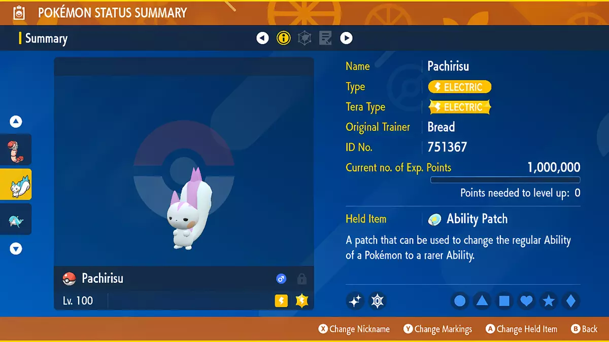 PACHIRISU Shiny 6IV / Pokemon Scarlet and Violet / Competitive