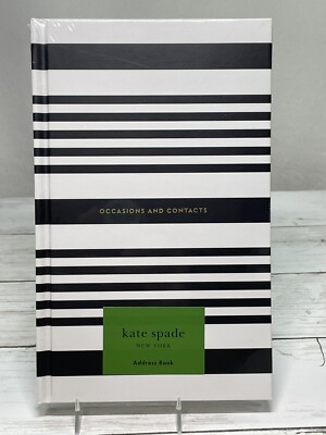 KATE SPADE ''OCCASIONS AND CONTACTS'' ADDRESS BOOK - Black Stripes -NEW/SEALED